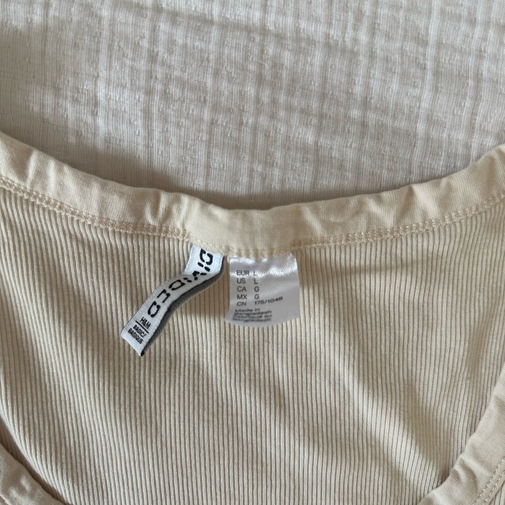 H&M Cream Ribbed Tank Top - Picture 2 of 2